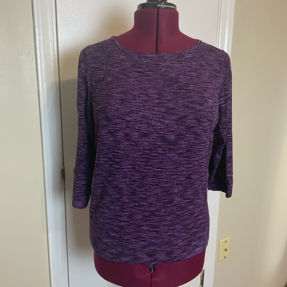 Like New VTG Doncaster Knit 3/4 Sleeve lightweight Sweater Top Purple